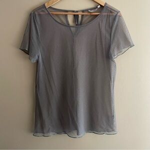 La Vie En Rose Super Sheer Polka Dot Gray Women's Size Medium Top #533